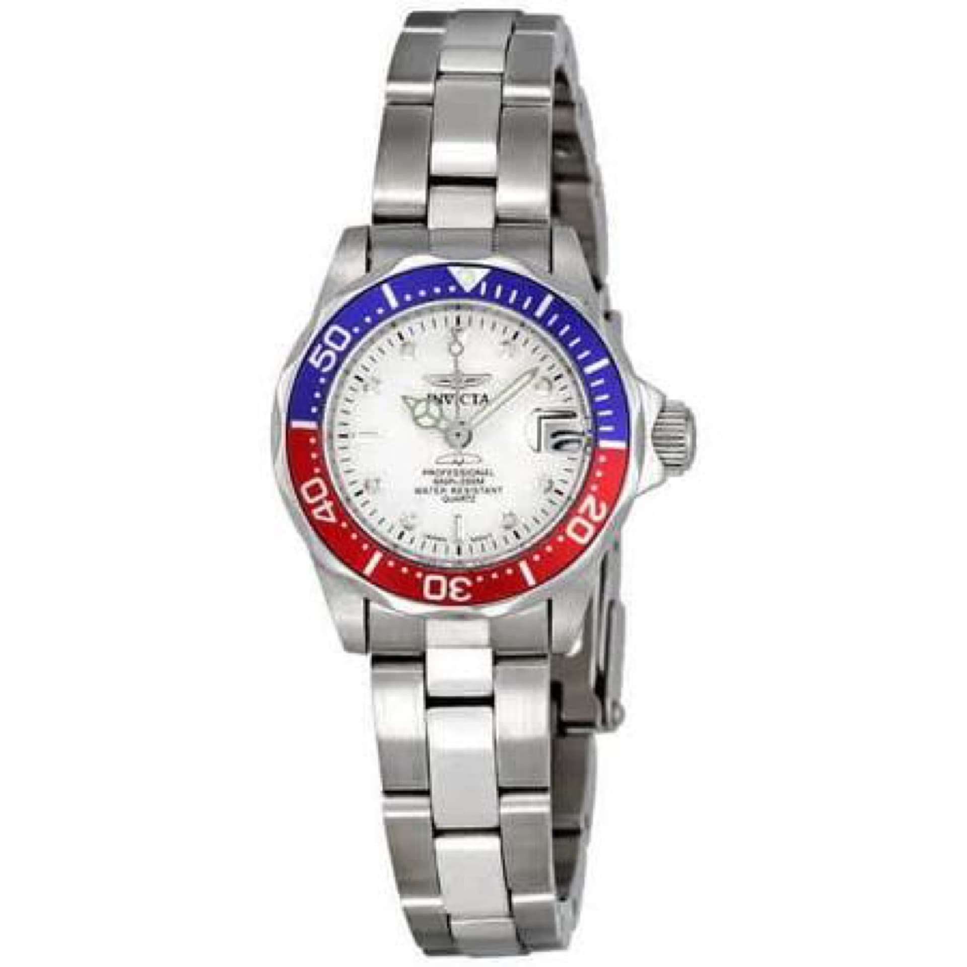 8940 Reloj Invicta S Pro Diver para mujer, bisel azul y rojo, acero inoxidable
