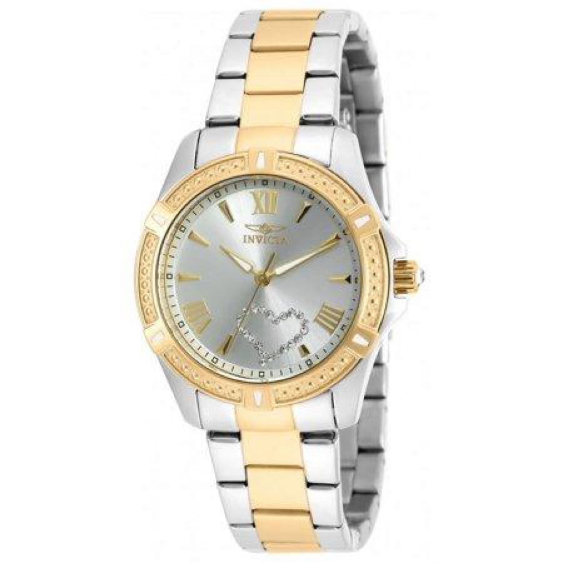 20323 Reloj Invicta Angel para mujer, esfera plateada, dos tonos