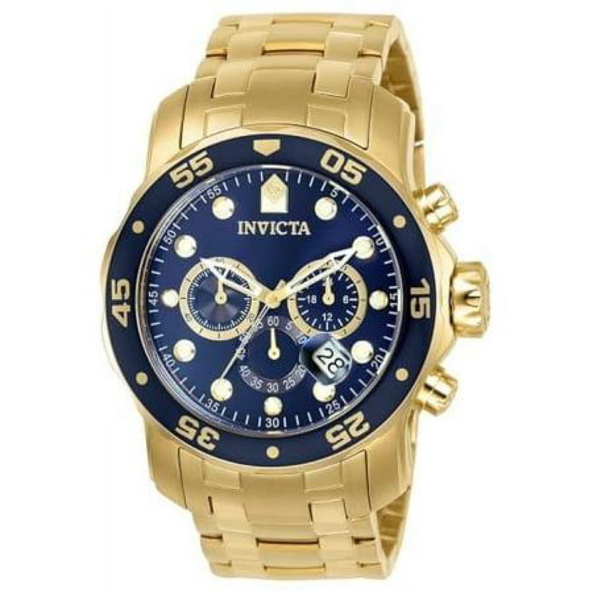 0073 Reloj cronógrafo Invicta Pro Diver para hombre, de acero inoxidable tono oro rosa