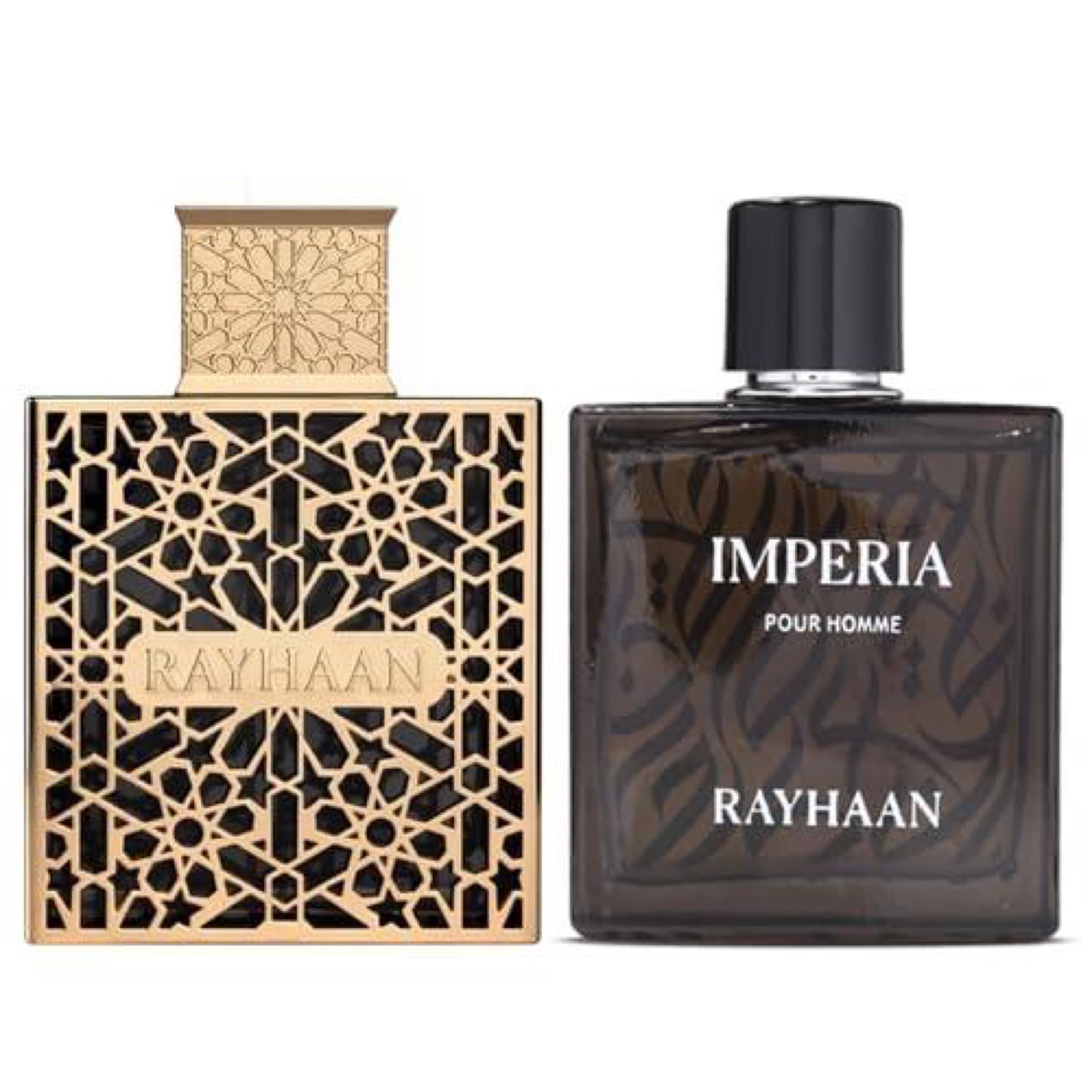2-Piece Fragrance Set by Rayhaan for Men – Includes 3.4 oz Elixir Eau De Parfum Spray and 3.4 oz Imperia Eau De Parfum Spray